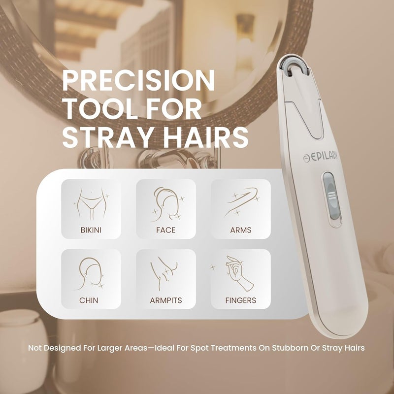 Epilady Esthetic Delicate Compact Facial Epilator for Women - Pearl White - Image 2